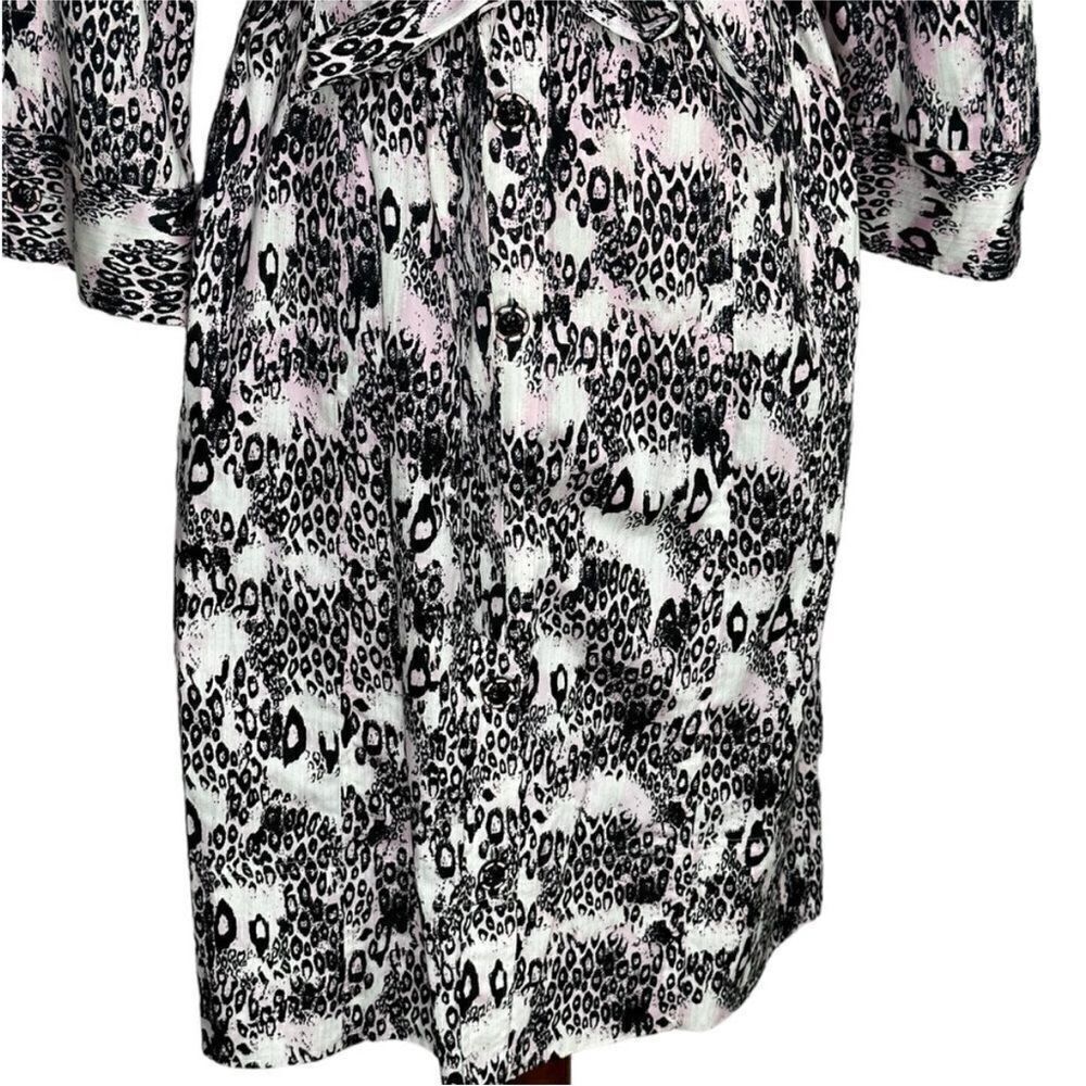 St. John Sport Pink and Black Leopard Print Shirt Dress| Size M - Picture 2 of 9